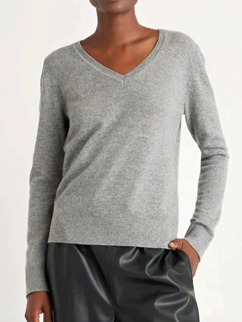 Mongolian Cashmere V-Neck Sweater